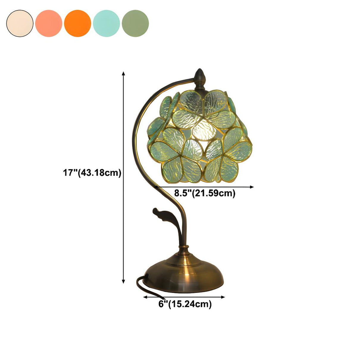 Elegant Tiffany Cherry Blossoms Ball Glass Table Lamp 