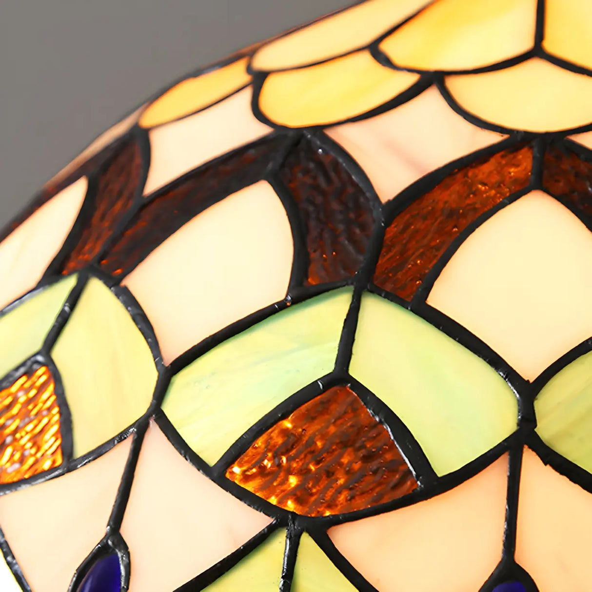 Elegant Tiffany Phoenix Dome Stained Glass Table Lamp Image - 8