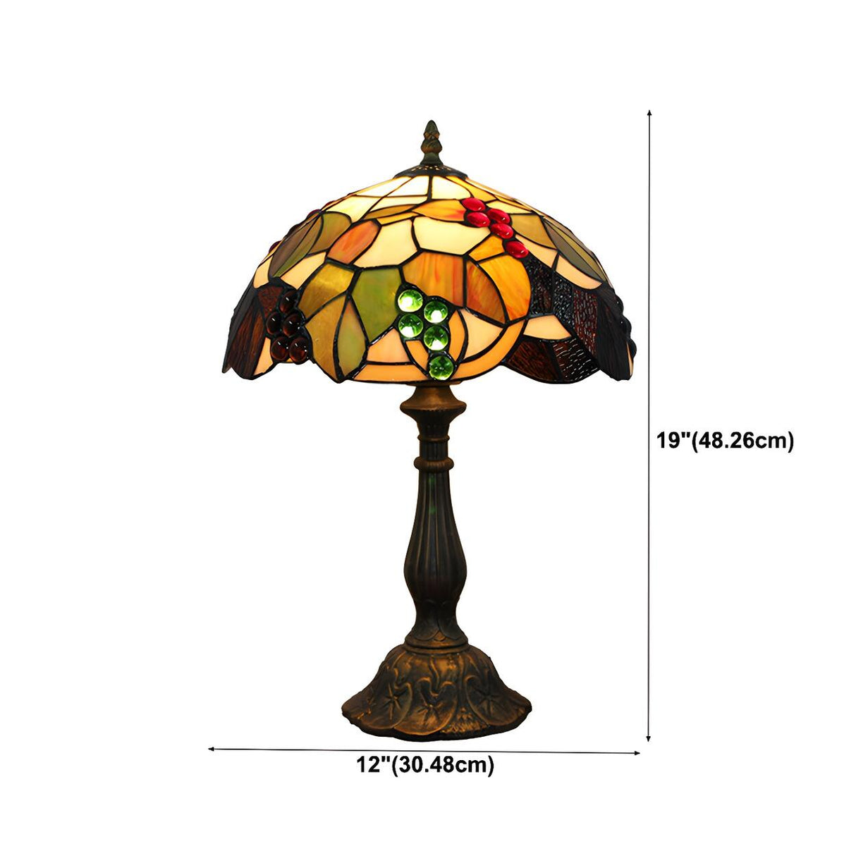 Elegant Tiffany Stained Glass Dome Decor Table Lamp 