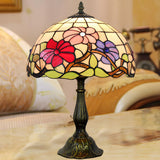 Elegant Tiffany Stained Glass Dome Decor Table Lamp Image - 3