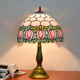 Elegant Tiffany Stained Glass Dome Decor Table Lamp Image - 4