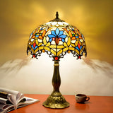 Elegant Tiffany Stained Glass Dome Decor Table Lamp Image - 8