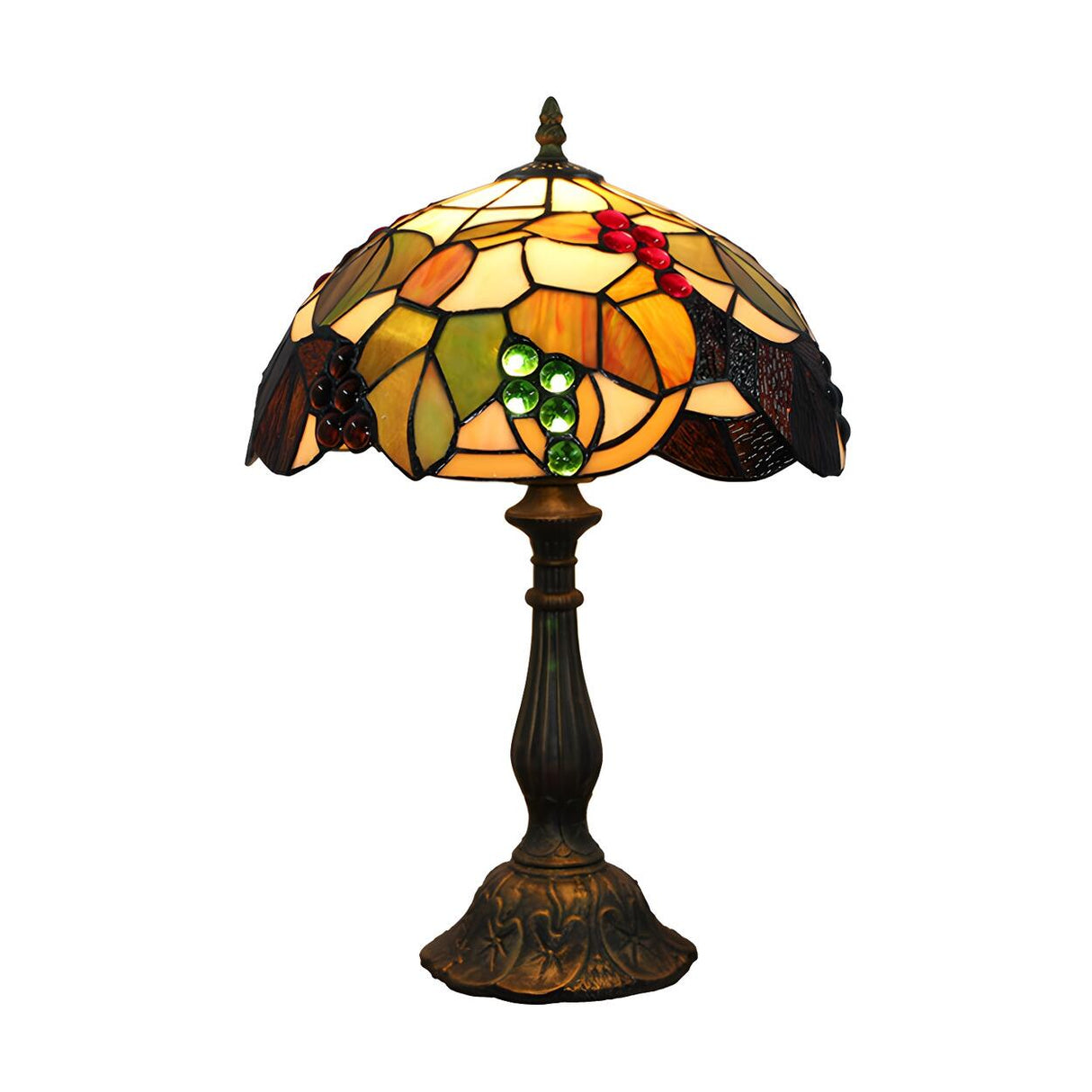 Elegant Tiffany Stained Glass Dome Decor Table Lamp Image - 9