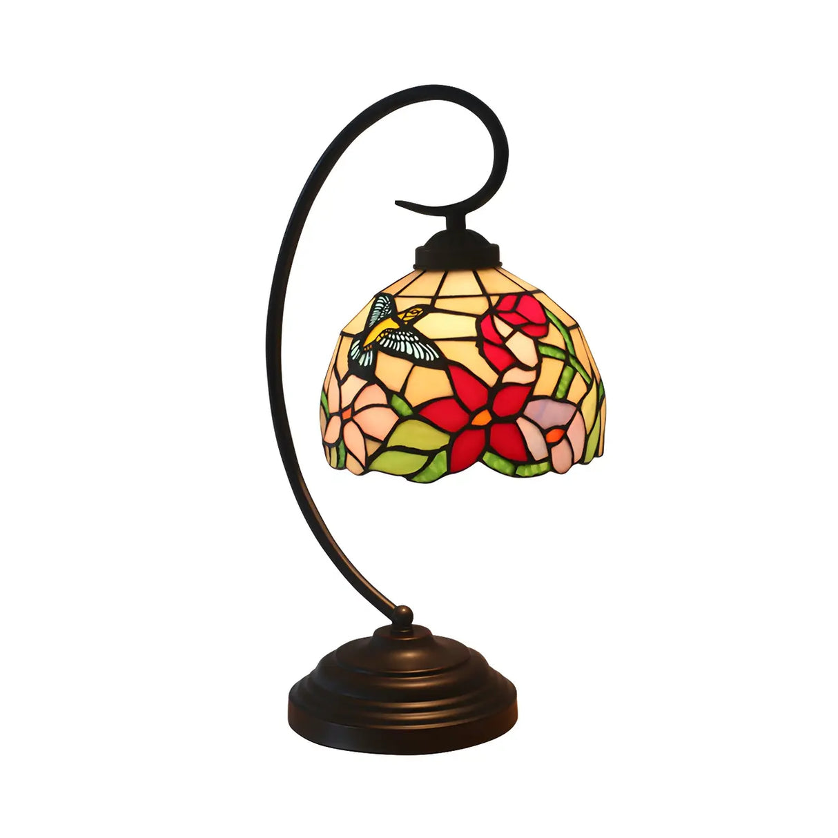 Elegant Tiffany Sunflower Stained Glass Desk Lamp Image - 7