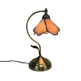 Elegant Tiffany Tapered Glass Shade Metal Table Lamp Image - 10