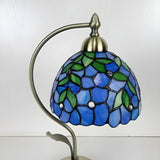 Elegant Tiffany Tapered Glass Shade Metal Table Lamp Image - 12