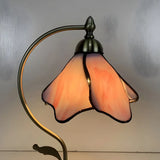 Elegant Tiffany Tapered Glass Shade Metal Table Lamp Image - 13