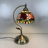 Elegant Tiffany Tapered Glass Shade Metal Table Lamp Image - 18