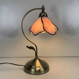 Elegant Tiffany Tapered Glass Shade Metal Table Lamp Image - 21