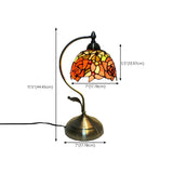 Elegant Tiffany Tapered Glass Shade Metal Table Lamp #size