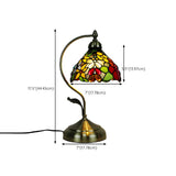 Elegant Tiffany Tapered Glass Shade Metal Table Lamp Image - 25