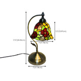 Elegant Tiffany Tapered Glass Shade Metal Table Lamp Image - 27