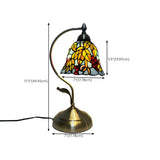 Elegant Tiffany Tapered Glass Shade Metal Table Lamp Image - 28