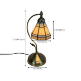 Elegant Tiffany Tapered Glass Shade Metal Table Lamp Image - 31