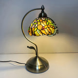 Elegant Tiffany Tapered Glass Shade Metal Table Lamp Image - 4