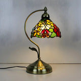 Elegant Tiffany Tapered Glass Shade Metal Table Lamp Image - 7