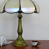 Elegant Tiffany Yellow Flower Metal Base Table Lamp Image - 4