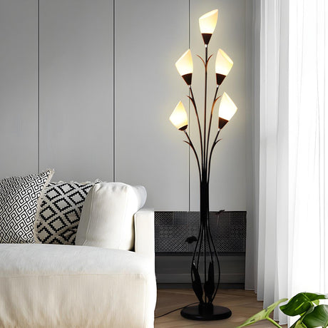 Elegant Tulip-Inspired Multi-Head Metal Floor Lamp Image - 1