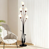 Elegant Tulip-Inspired Multi-Head Metal Floor Lamp Image - 10