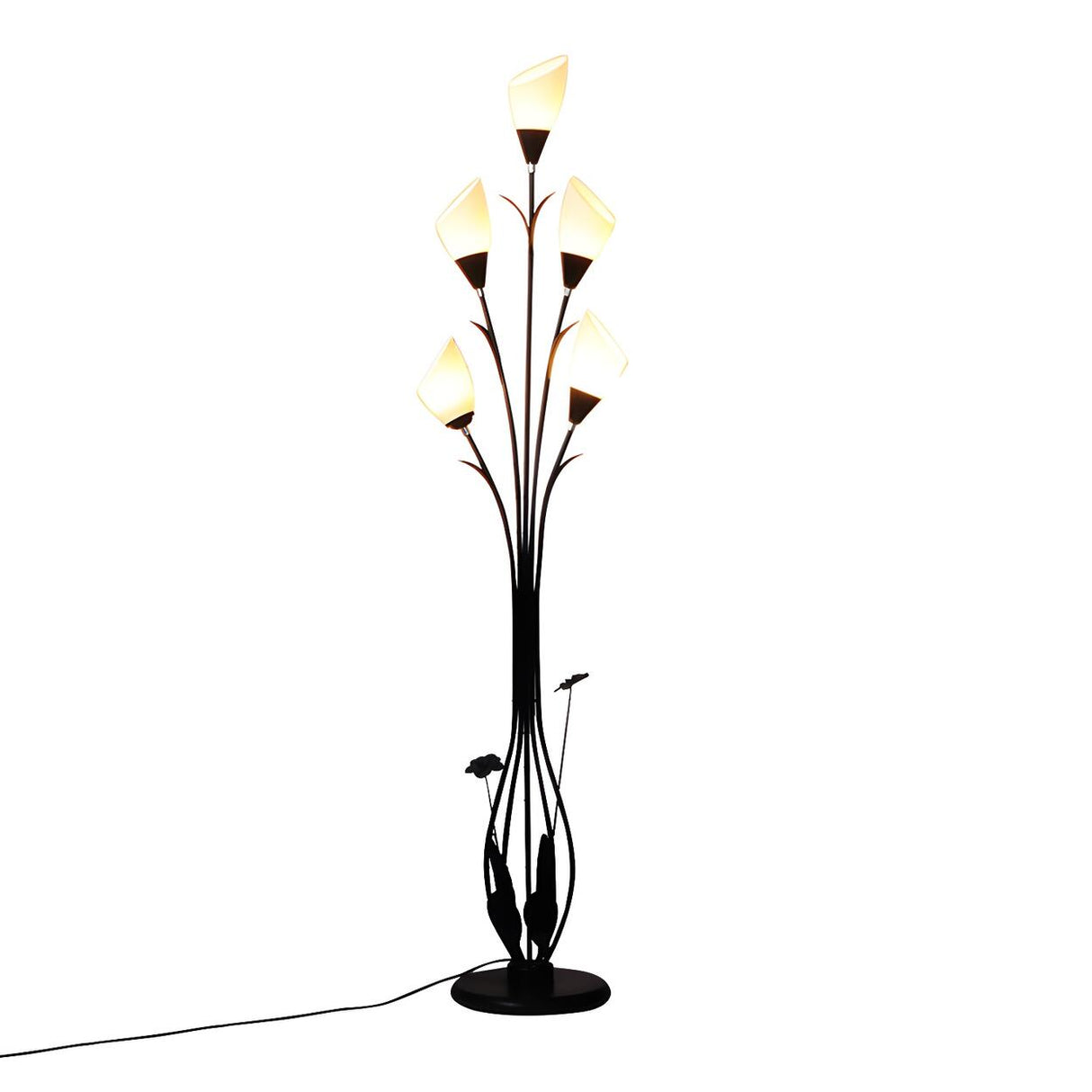 Elegant Tulip-Inspired Multi-Head Metal Floor Lamp Image - 5