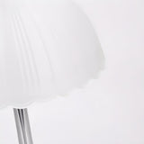 Elegant Umbrella Dome Glass Shade White LED Table Lamp Image - 10