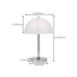 Elegant Umbrella Dome Glass Shade White LED Table Lamp #size