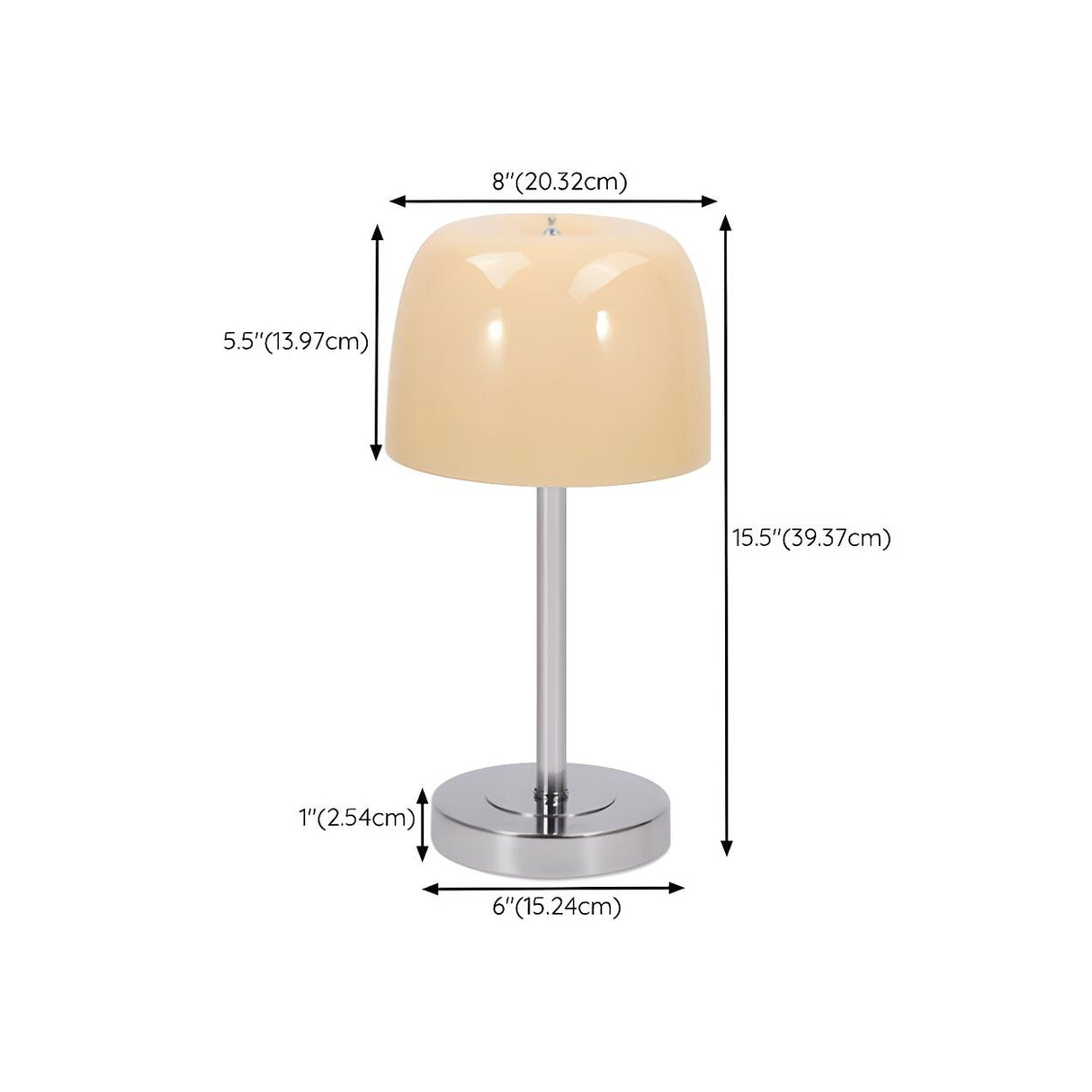 Elegant Umbrella Dome Glass Shade White LED Table Lamp Image - 17