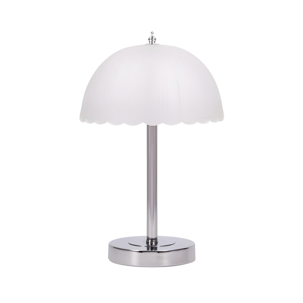 Elegant Umbrella Dome Glass Shade White LED Table Lamp Image - 5