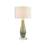 Elegant Vase Base Drum Shaped Fabric Shade Table Lamp Image - 2