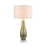 Elegant Vase Base Drum Shaped Fabric Shade Table Lamp Image - 6