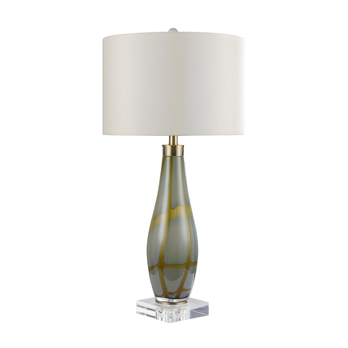 Elegant Vase Base Drum Shaped Fabric Shade Table Lamp Image - 8