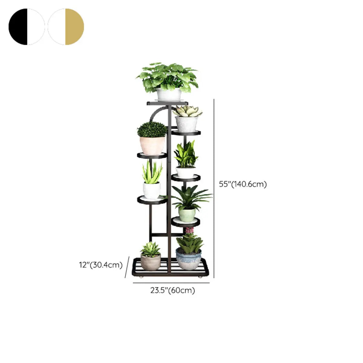 Elegant Vertical Metal Frame Indoor Plant Stand Gold 