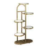 Elegant Vertical Metal Frame Indoor Plant Stand Gold Image - 6