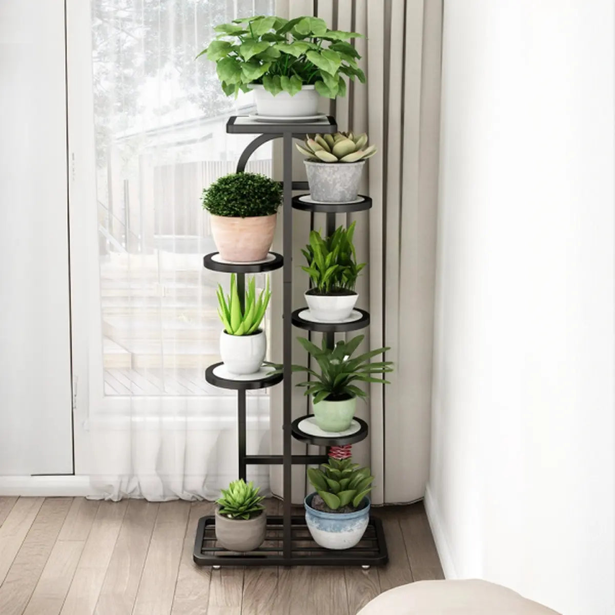 Elegant Vertical Metal Frame Indoor Plant Stand Gold Image - 7