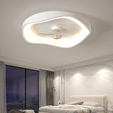 Elegant Wave-Shape White LED Ceiling Fan with Lights Image - 1