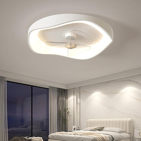 Elegant Wave-Shape White LED Ceiling Fan with Lights Image - 1