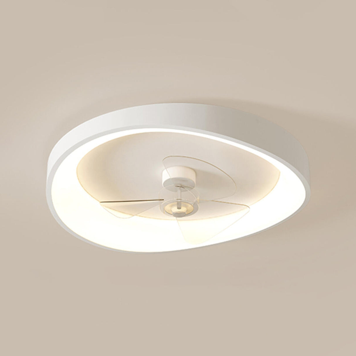 Elegant Wave-Shape White LED Ceiling Fan with Lights Image - 2