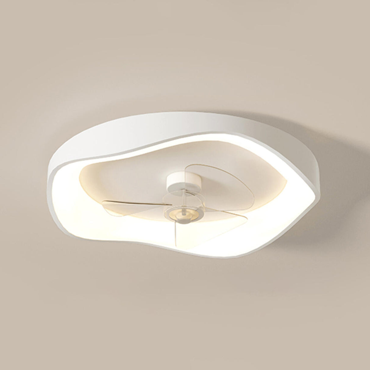 Elegant Wave-Shape White LED Ceiling Fan with Lights Image - 3