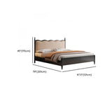 Elegant Wavy Headboard Black Wood Queen Panel Beds #size