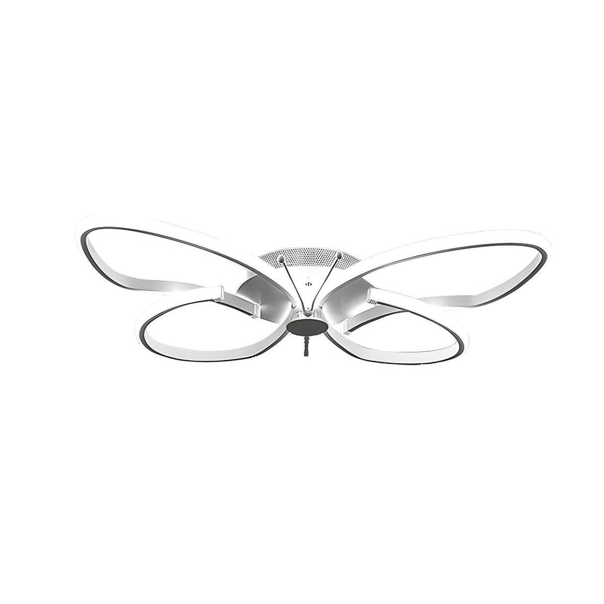 Elegant White Butterfly-Shaped LED Flush Mount Light Image - 5