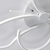 Elegant White Butterfly-Shaped LED Flush Mount Light Image - 8