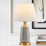 Elegant White Column Base Table Lamp with Rocker Switch Image - 3