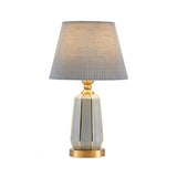 Elegant White Column Base Table Lamp with Rocker Switch Image - 5