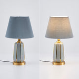 Elegant White Column Base Table Lamp with Rocker Switch Image - 7