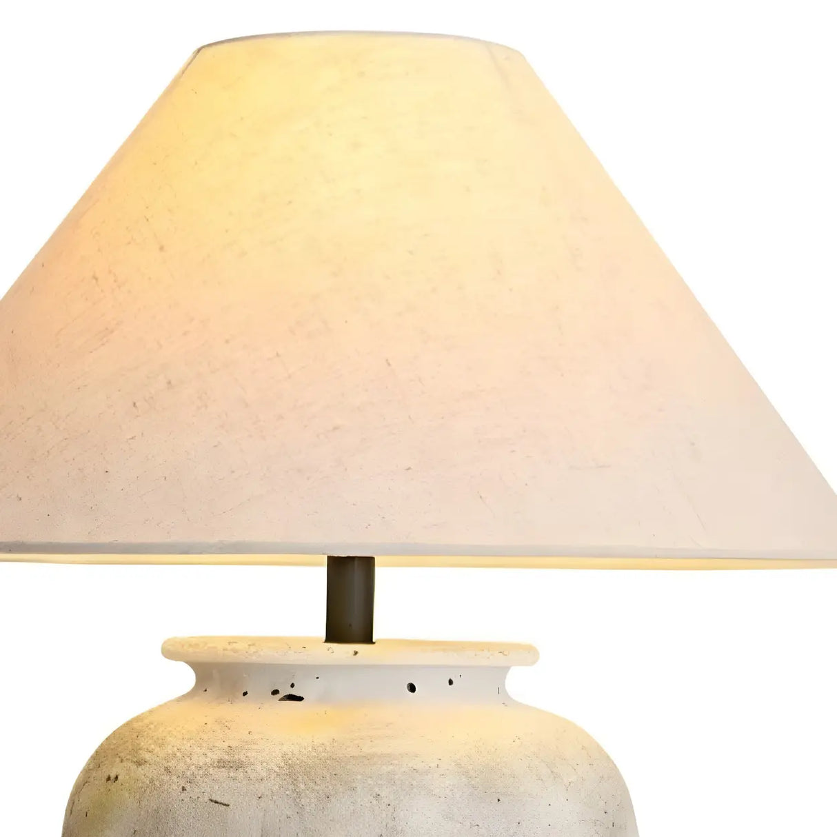 Elegant White Cone Fabric Shade Jar Bedside Table Lamp Image - 8