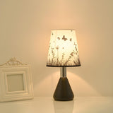 Elegant White Cone Iron Base Floral Fabric Table Lamp Image - 15