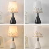 Elegant White Cone Iron Base Floral Fabric Table Lamp Image - 17