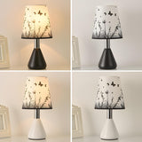 Elegant White Cone Iron Base Floral Fabric Table Lamp Image - 18