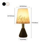 Elegant White Cone Iron Base Floral Fabric Table Lamp #size