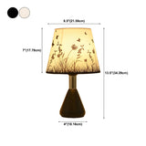 Elegant White Cone Iron Base Floral Fabric Table Lamp Image - 23